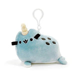 GUND Pusheen Pusheenimal Narwhal Plush Stuffed Animal Backpack Clip, Blue, 5"