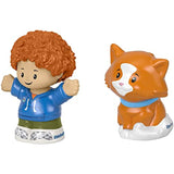 Toy Figure Pack ~ Story Starter Figure Set - HBW72 ~ Curly Red Hair Kid and Orange Cat Figures