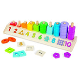 Melissa & Doug Counting Shape Stacker & 1 Scratch Art Mini-Pad Bundle (09275)