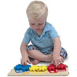Melissa & Doug Spinning Wheels Gear Toy & 1 Scratch Art Mini-Pad Bundle (03043)
