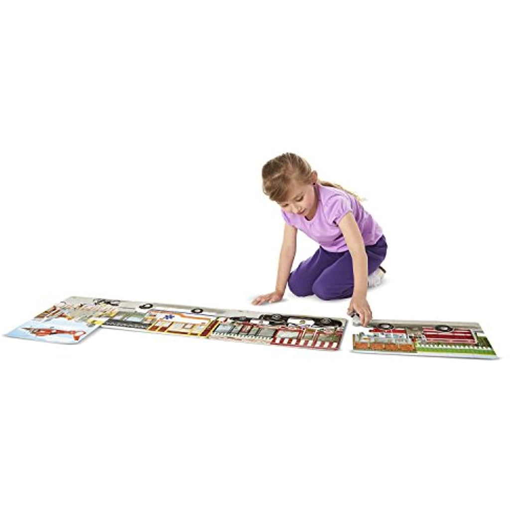 Emergency Rescue: 96-Piece 4-in-1 Linking Floor Puzzle + FREE Melissa & Doug Scratch Art Mini-Pad Bundle (89135)