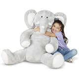 Melissa & Doug Gentle Jumbo Elephant Giant Stuffed Plush Animal (Sits Nearly 3 Feet Tall)