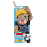 Melissa & Doug Construction Worker Puppet with Detachable Wooden Rod for Animated Gestures