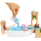 Barbie Fizzy Bath Doll & Playset, Blonde, with Tub, Fizzy Powder, Puppy & More, Gift for Kids 3 to 7 Years Old