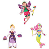 Melissa & Doug Puffy Sticker Bundle - Princess, Mermaid and Fairy