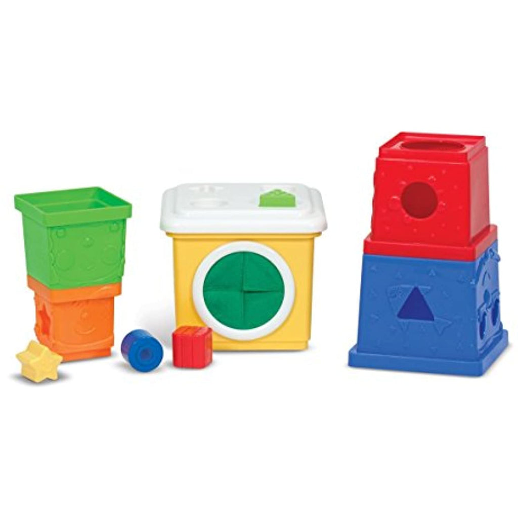 Melissa & Doug K's Kids Stacking Blocks + Free Scratch Art Mini-Pad Bundle [91701]