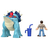 Imaginext Jurassic World Pachyrhinosaurus Dinosaur and Lowery figure set for preschool kids ages 3 years and up