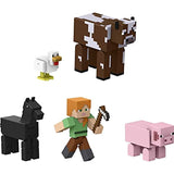 Minecraft Farm Life Adventure Pack Figures, Accessories and Papercraft Blocks, Complete Play in a Box, Toy for Kids Ages 6 Years and Older