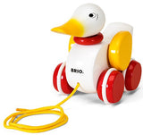 BRIO World - 30323 Pull Along Duck Baby Toy | The Perfect Playmate for Your Toddler,White