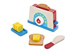 Melissa & Doug Bread and Butter Toaster Set (9pc) - Wooden Play Food and Kitchen Accessories