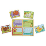 Melissa & Doug Natural Play Wooden Puzzle: Playful Pals (Four 4-Piece Animal Puzzles)