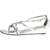 Dyeables Women's Harper Manmade Platform Sandal,Silver Metallic,9.5 B US