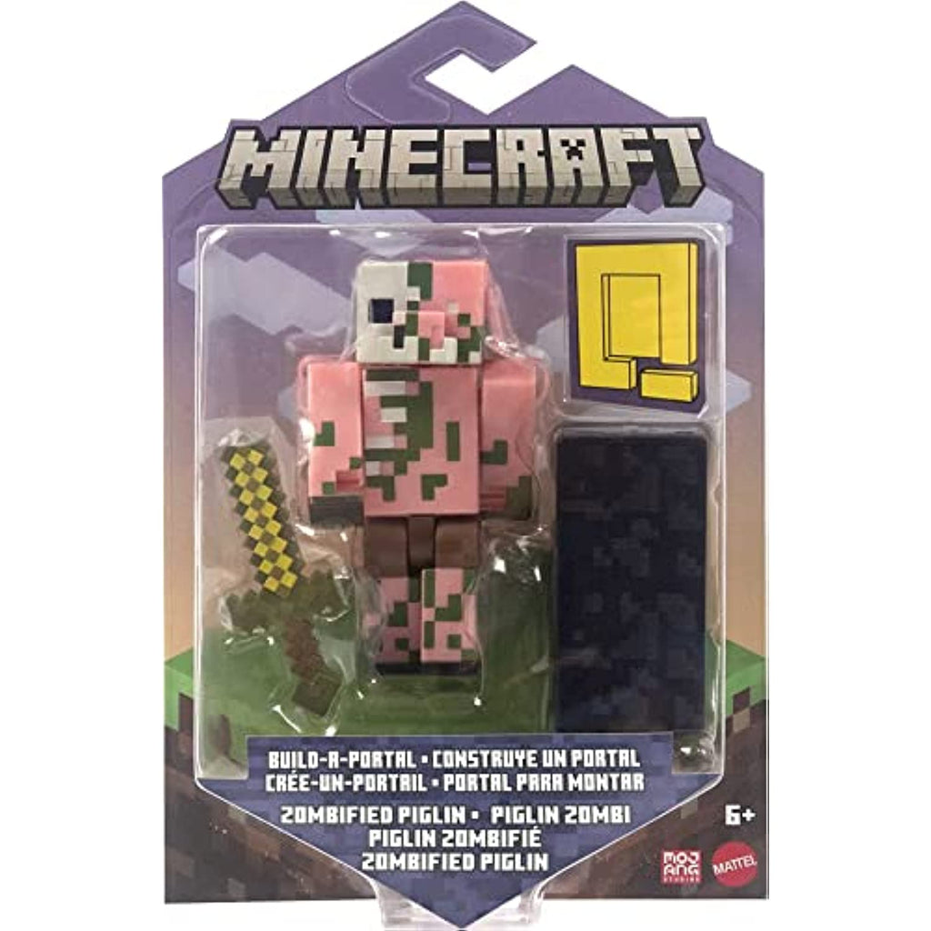 Bundle of 2 - Minecraft Build-A-Portal Figures (Strider + Zombified Piglin)