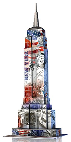 Ravensburger Empire State Building - Flag Edition - 216 Piece 3D Jigsaw Puzzle for Kids and Adults - Easy Click Technology Means Pieces Fit Together Perfectly