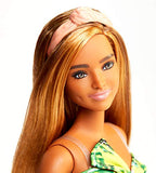 Barbie Fashionistas Doll with Long Blonde Hair Wearing Tropical Print Dress and Accessories, for 3 to 8 Year Olds