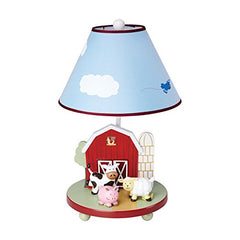 Guidecraft Hand-painted & Hand Crafted Farm Friends Kids Table Lamp G86707