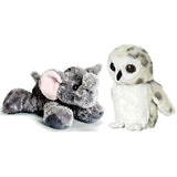 Aurora Flopsie Mini Bundle, Snowy Owl and Ellie The Elephant -Set of Two - 8" (Owl/Ellie)