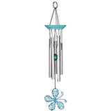 Woodstock Isabelle's Dancing Butterfly Wind Chime, Aqua