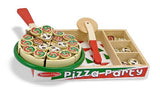 Melissa & Doug Pizza Party Wooden Play Set & 1 Scratch Art Mini-Pad Bundle