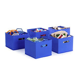 Guidecraft Blue Storage Bins - Set of 5: Cubes, Kid's Toy, Closet Shelf and Nursery Drawer Organizer