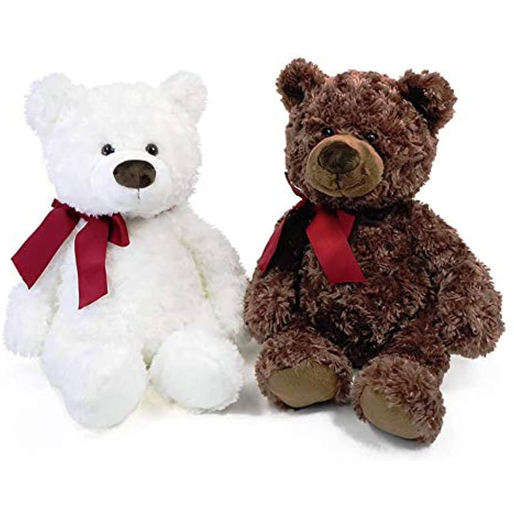 GUND Valentine's Day Hart Teddy Bear with Red Bow Stuffed Animal Plush, White, 18"
