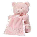 Baby GUND My First Teddy Bear Peek A Boo Animated Stuffed Animal Plush, Pink, 11.5"