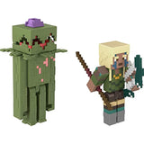 Mattel Minecraft Craft-a-Block 2-Pk, Action Figures & Toys to Create, Explore and Survive, Authentic Pixelated Designs, Collectible Gifts for Kids Age 6 Years and Older