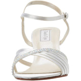 Touch Ups Women's Val Leather Sandal,White Satin,10 W US