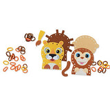 Melissa & Doug Loop It! Safari Puppets Beginner Craft Kit  Lion and Monkey Felt Hand Puppets, 40 Loops