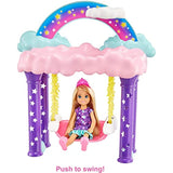 Barbie Dreamtopia Chelsea Princess Doll & Fairytale Sleepover Playset with Loft Bed, Swing, Moon Chairs & Unicorn Rocking Horse, Gift for 3 to 7 Year Olds