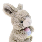 GUND Easter Lil Whispers Standing Bunny Rabbit with Egg Plush Stuffed Animal 7.5", Grey