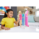 Barbie Doll and Furniture Set, Bathroom with Working Shower and Three Bath Accessories, Gift Set for 3 to 7 Year Olds