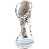 Sizzle by Coloriffics Women's Reno T-Strap Sandal,Silver,9 M US