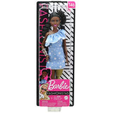 Barbie Fashionistas Doll with 2 Twisted Braids & Prosthetic Leg Wearing Star-Print Dress, White Shoes & Arm Bracelet, Toy for Kids 3 to 8 Years Old
