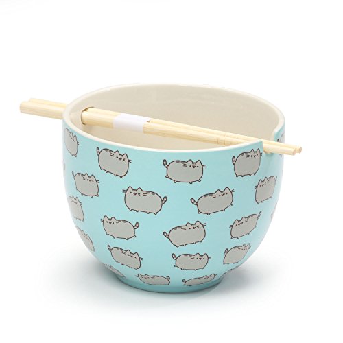 Pusheen by Our Name is Mud Rice Bowl with Chopsticks Stoneware Bowl