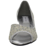 Touch Ups Women's Irene Peep-Toe Pump,Ivory/Silver Glitter,5 M US