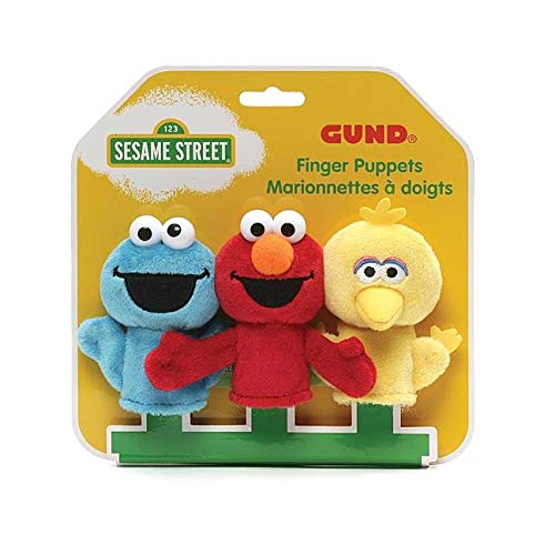 GUND Sesame Street Finger Puppets Set of 3 Elmo, Big Bird and Cookie Monster