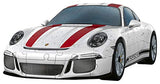 Ravensburger Porsche 911 R - 12528 - 108 Piece 3D Jigsaw Puzzle, White, 10" x 4" x 2.75"