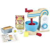 Melissa & Doug Bundle Includes 2 Items Wooden Make-a-Cake Mixer Set (11 pcs) - Play Food and Kitchen Accessories Slice and Bake Wooden Cookie Play Food Set