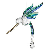 Woodstock Chimes CHPEA Fantasy Glass Suncatcher, Hummingbird, Peacock