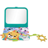 Fisher-Price Crinkle Crew Activity Mirror, Take-Along Infant Toy with Large Mirror for Tummy Time Play, Multi