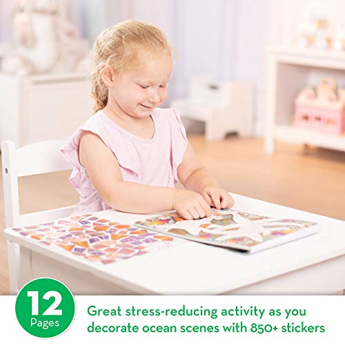 Melissa & Doug Mosaic Sticker Pad Ocean Animals (12 Color Scenes to Complete with 850+ Stickers)