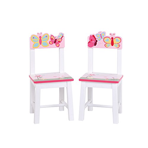 Guidecraft Wood Hand-painted Butterfly Buddies Extra Chairs (Set of 2) G86603