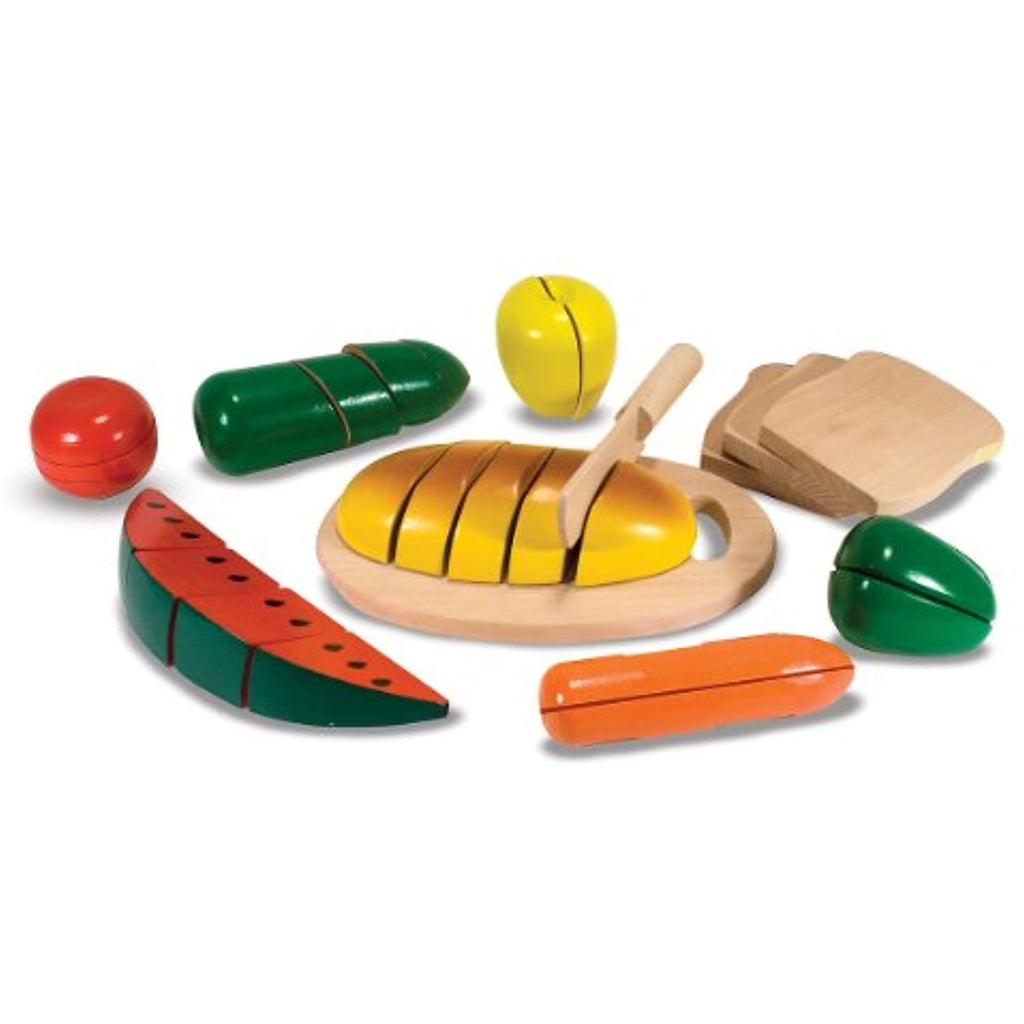 3 Item Bundle: Melissa & Doug Wooden Food Slicing + Fridge Food Set MD487/4076 + Coloring Activity Book by Melissa & Doug