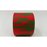 Polyester Grosgrain Ribbon for Decorations, Hairbows & Gift Wrap by Yame Home (1 1/2-in by 1-yd, 00031721 - green tiger stripes w/red background)