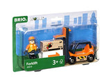 BRIO World 33573 - Fork Lift - 4 Piece Wooden Toy Train Accessory for Kids Ages 3 and Up