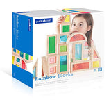Guidecraft Rainbow Blocks Set - 30 Pcs. Kids Learning & Educational Toys, Stacking Blocks