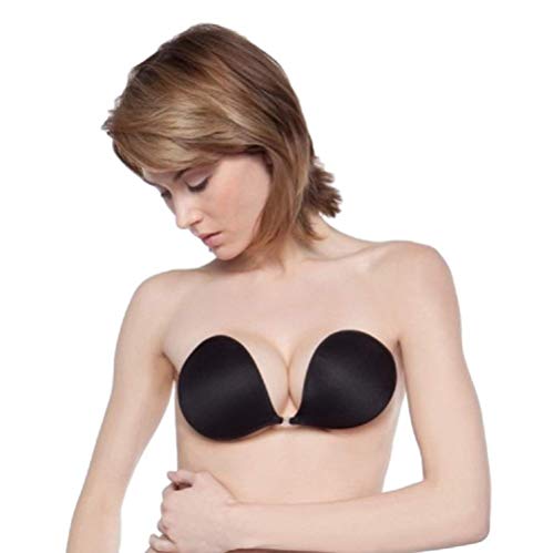 NuBra Feather Lite Adhesive Bra  (Cup B, Black)