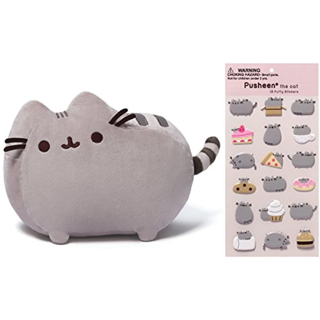Pusheen Gund 12" Stuffed Toy Plush with Puffy Sticker Book