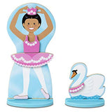 Melissa & Doug Ballerina and Fairy Magnetic Dress-Up Double-Sided Wooden Doll and Swan Pretend Play Set (52 pcs)